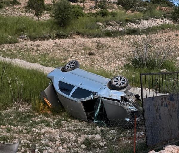 Adıyaman'da Otomobil Taklalar Attı Sürücü Kurtuldu