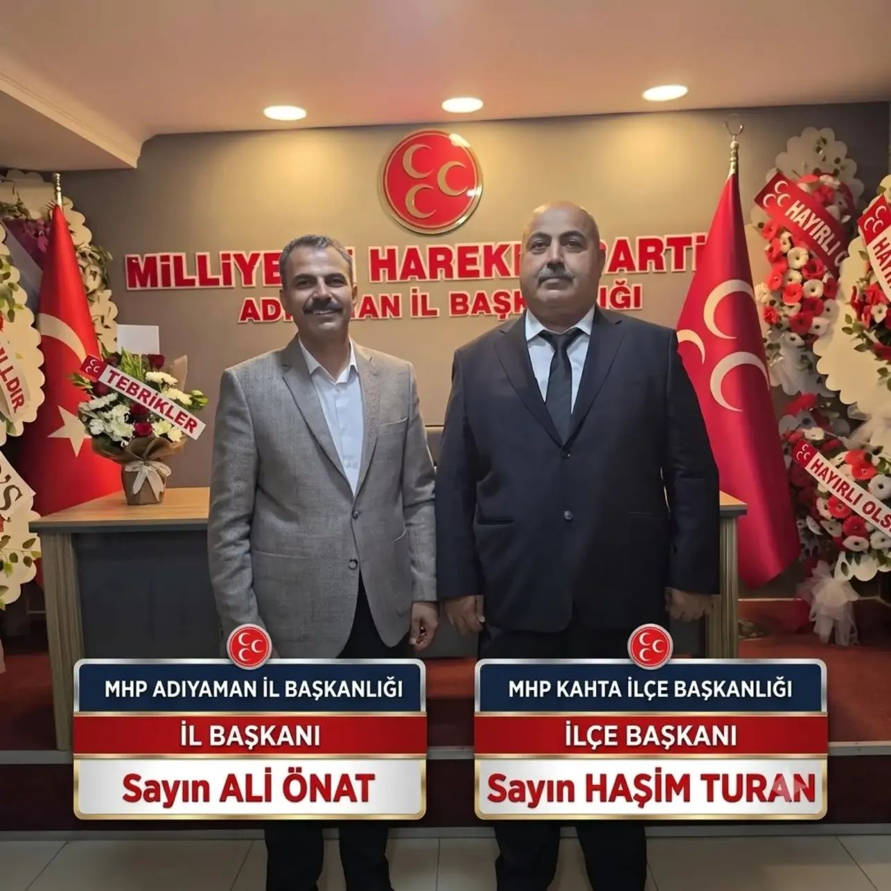 Milliyetçi Hareket Partisi (MHP) Kahta İlçe Başkanlığı Görevine Yeni Atanma