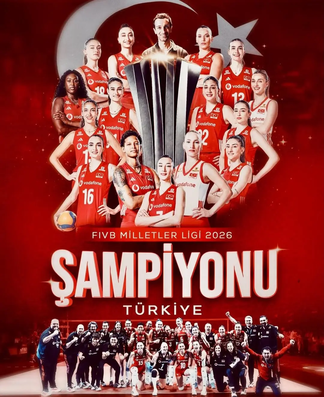 A Milli Kadın Voleybol Takımı Milletler Ligi Şampiyonluğunu Kutladı