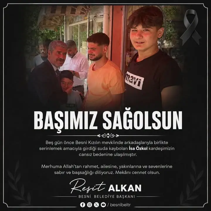 Besni Belediyesi Başkanı Reşit Alkan'dan İsa Özkul İçin Başsağlığı Mesajı