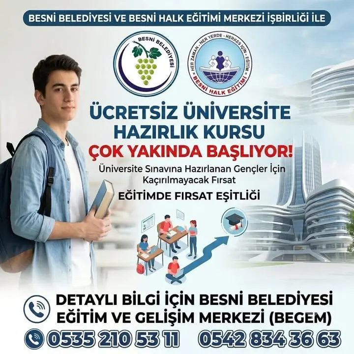 Besni Belediyesi Üniversite Hazırlık Kurslarıyla Topluma Destek Sunuyor