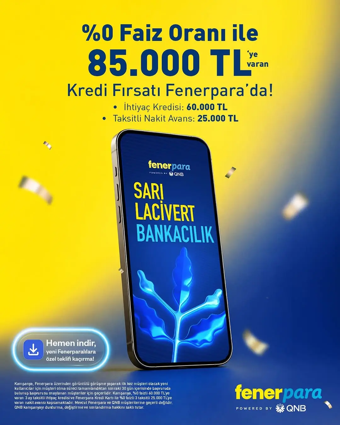 Fenerbahçe'den Sarı Lacivert Bankacılığa Özel %0 Faizli Fenerpara Kampanyası