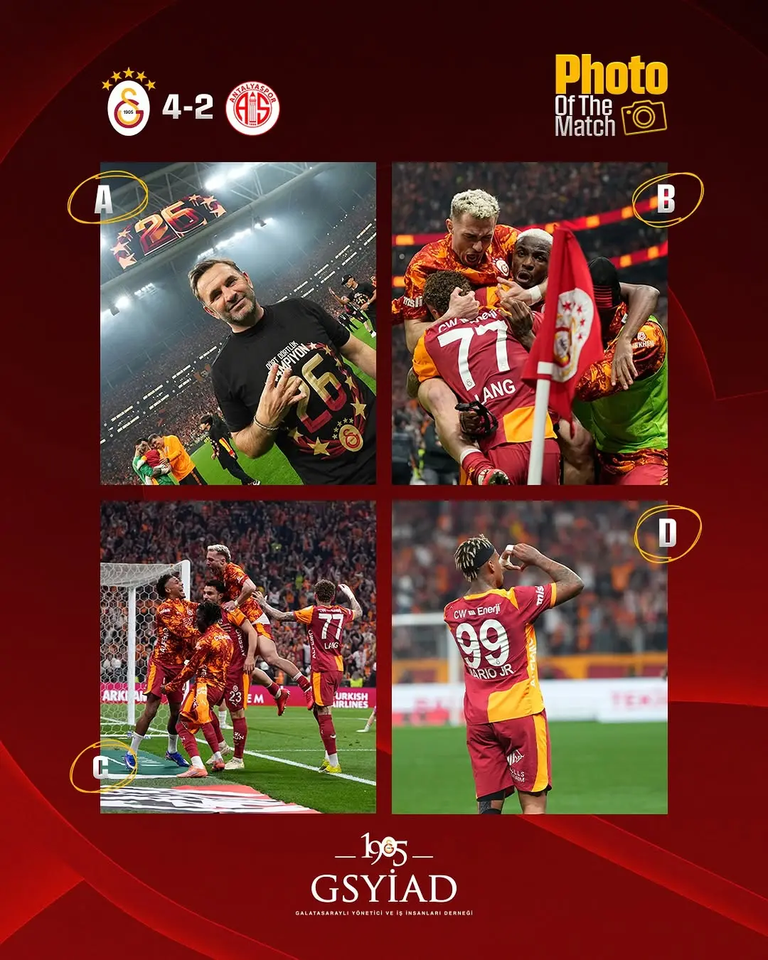 Galatasaray'ın Şampiyonluk Gecesinde En Güzel Karesi Seçiliyor