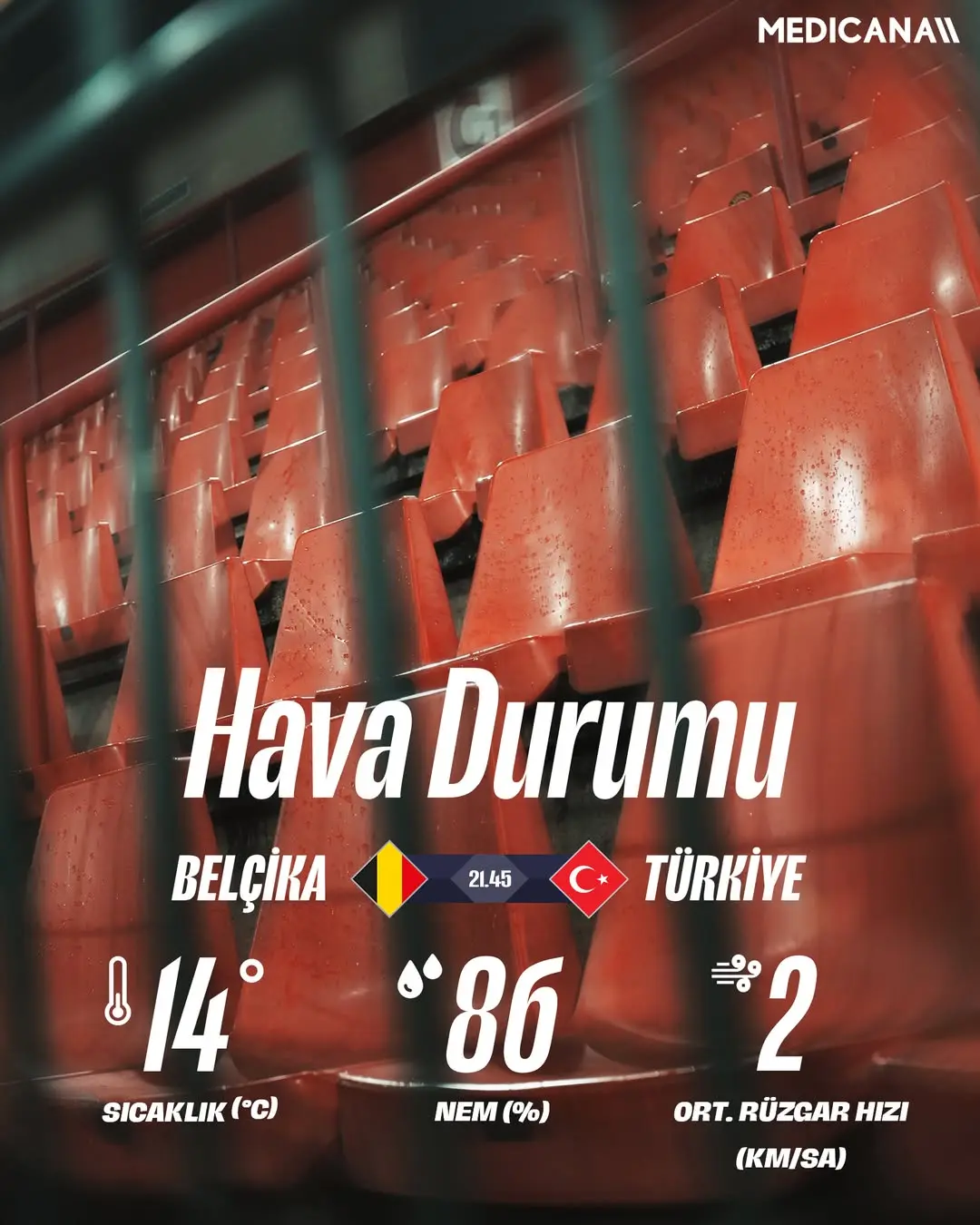 Millî Futbol Takımları Liege'de Maç Saati Hava Durumu Paylaştı