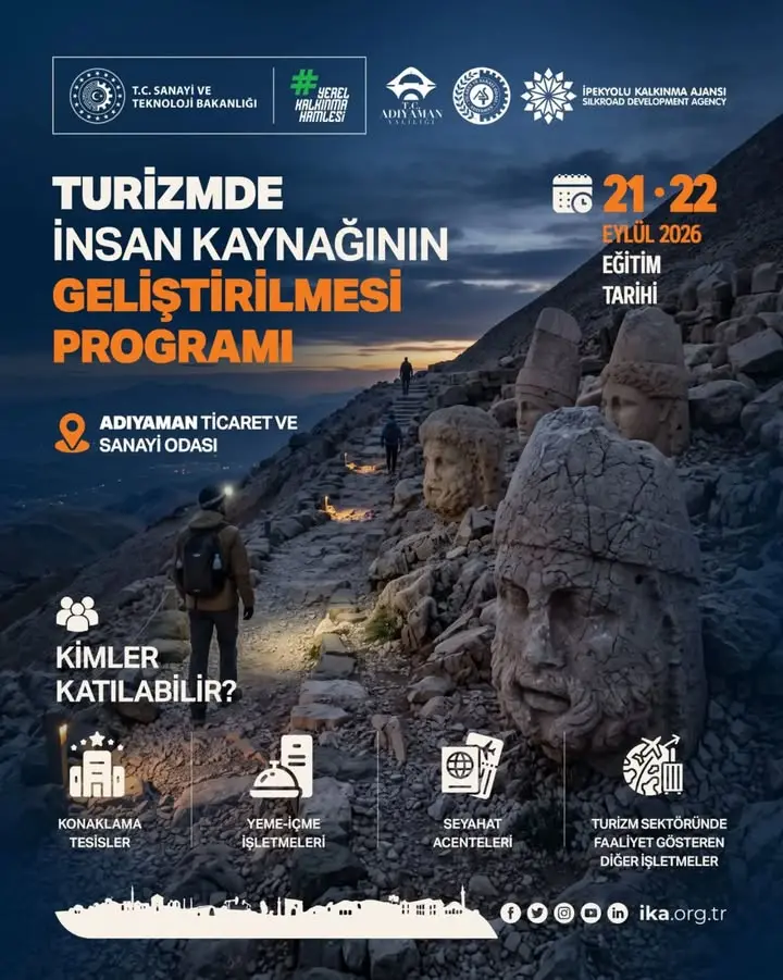 Adıyaman Ticaret ve Sanayi Odası tarafından Turizm Sektörüne Yönelik Eğitim Programı Düzenlenecek