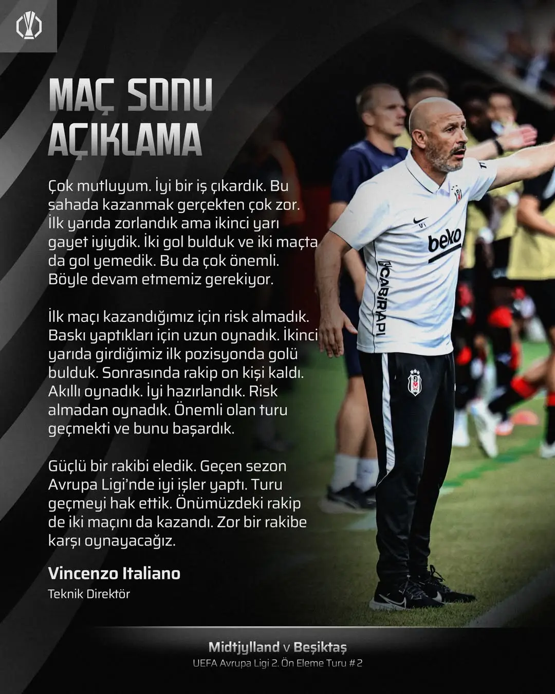 Vincenzo Italiano'dan Maç Sonu Açıklama