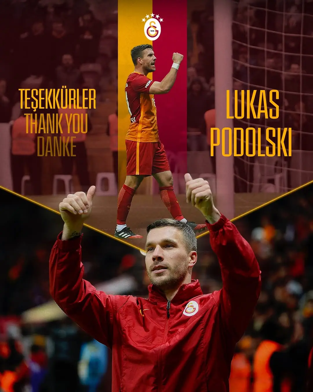 Galatasaray, Lukas Podolski'ye Veda Ediyor ve Teşekkür Ediyor