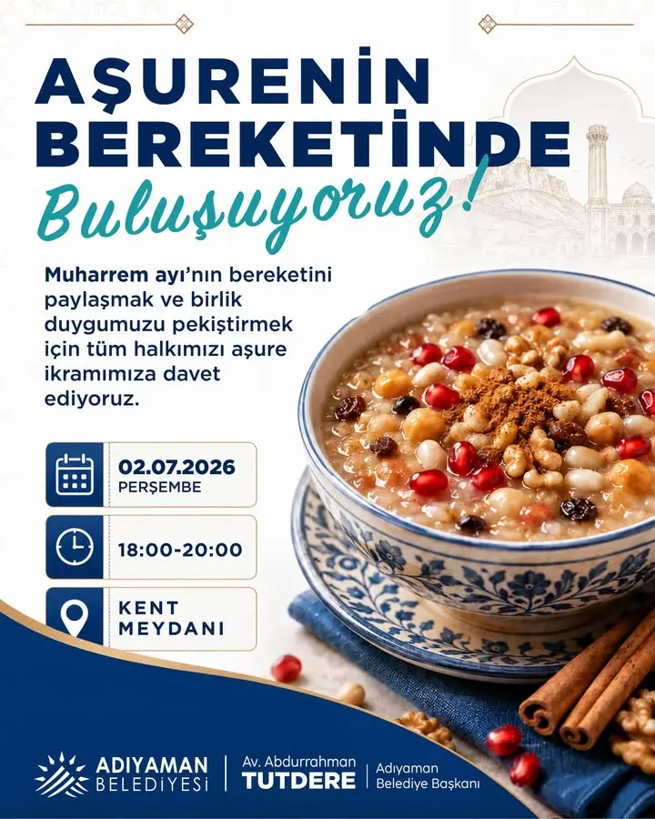 Adıyaman Belediyesi Aşurenin Bereketinde Buluşuyor!