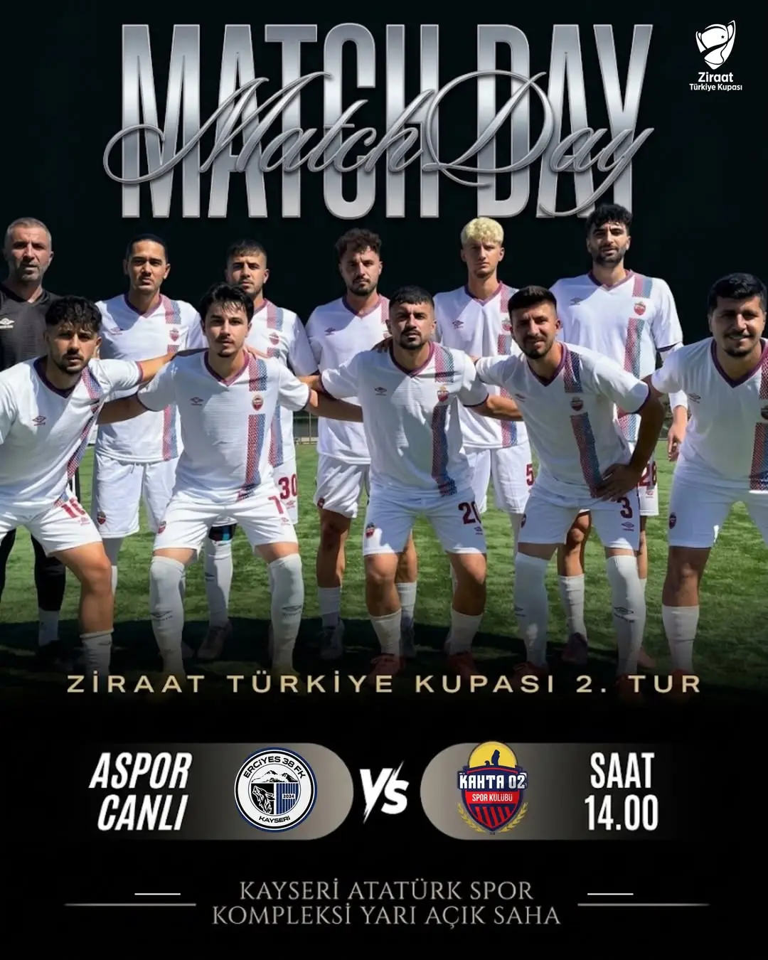 Kahta02 Spor Kulübü Bugün Erciyes 38 FK ile Karşılaşacak