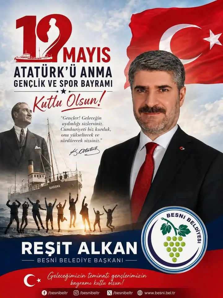 Besni Belediyesi'nden 19 Mayıs Mesajı: 'Millî Mücadele Ruhu Yaşatılmalı'