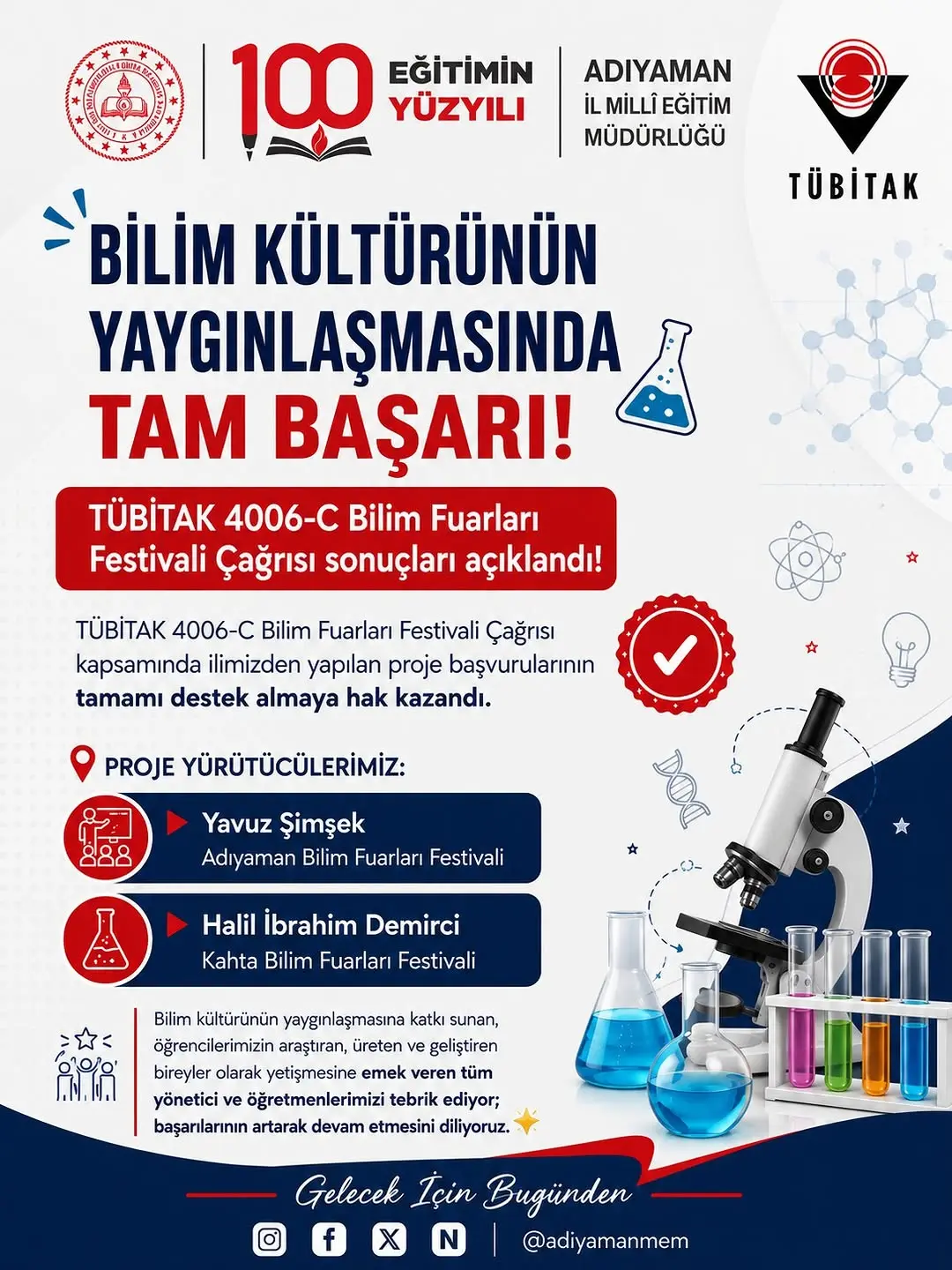 TÜBİTAK 4006-C Bilim Fuarları Festivali Çağrısından Başarı Haberi!