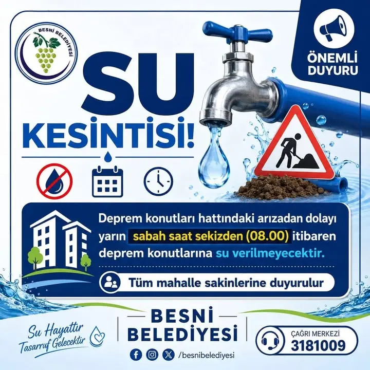Deprem Konutlarına Su Verilemeyecek!