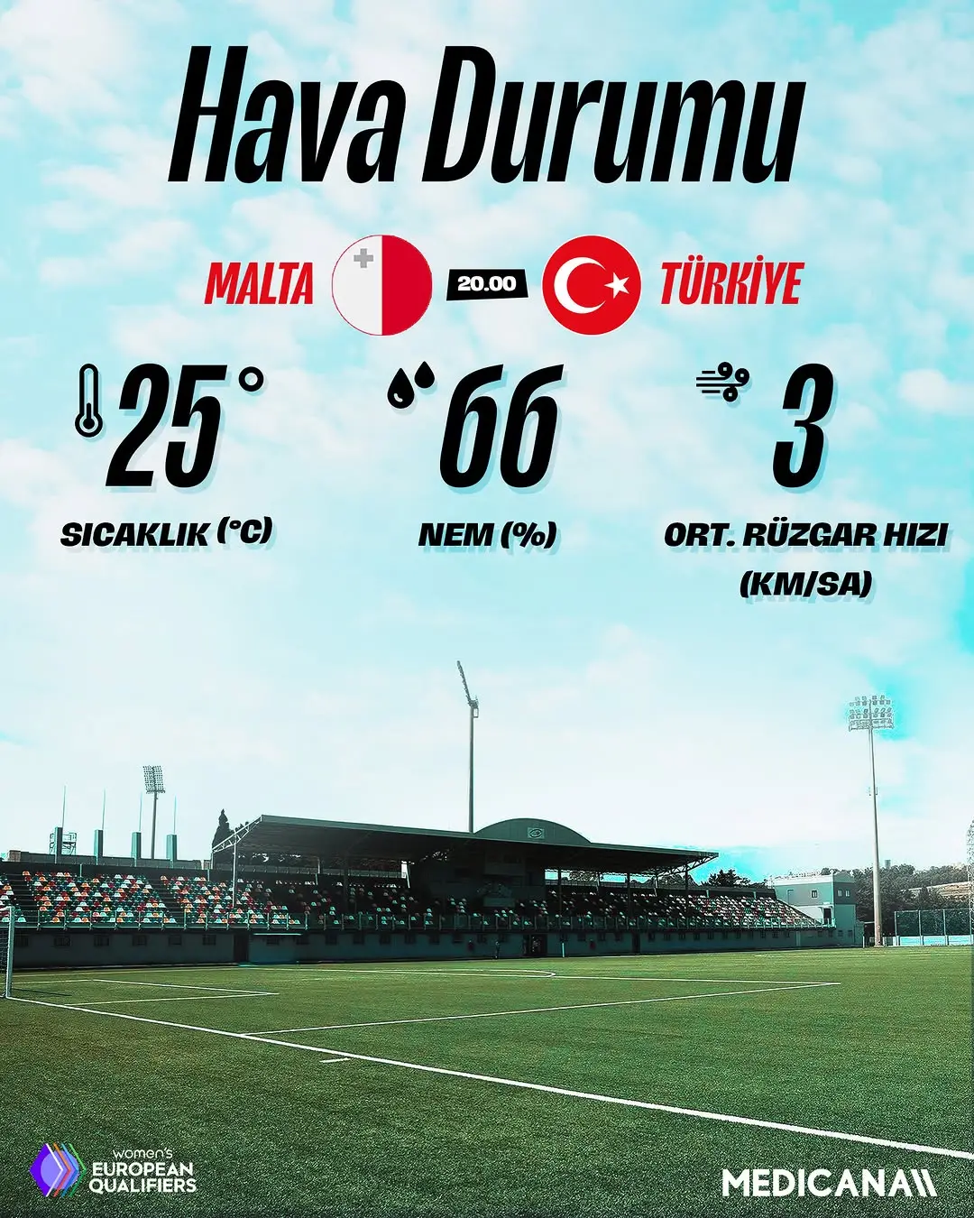 Millî Futbol Takımları Instagram Hesabı Malta'da Maç Saati Hava Durumu Paylaştı