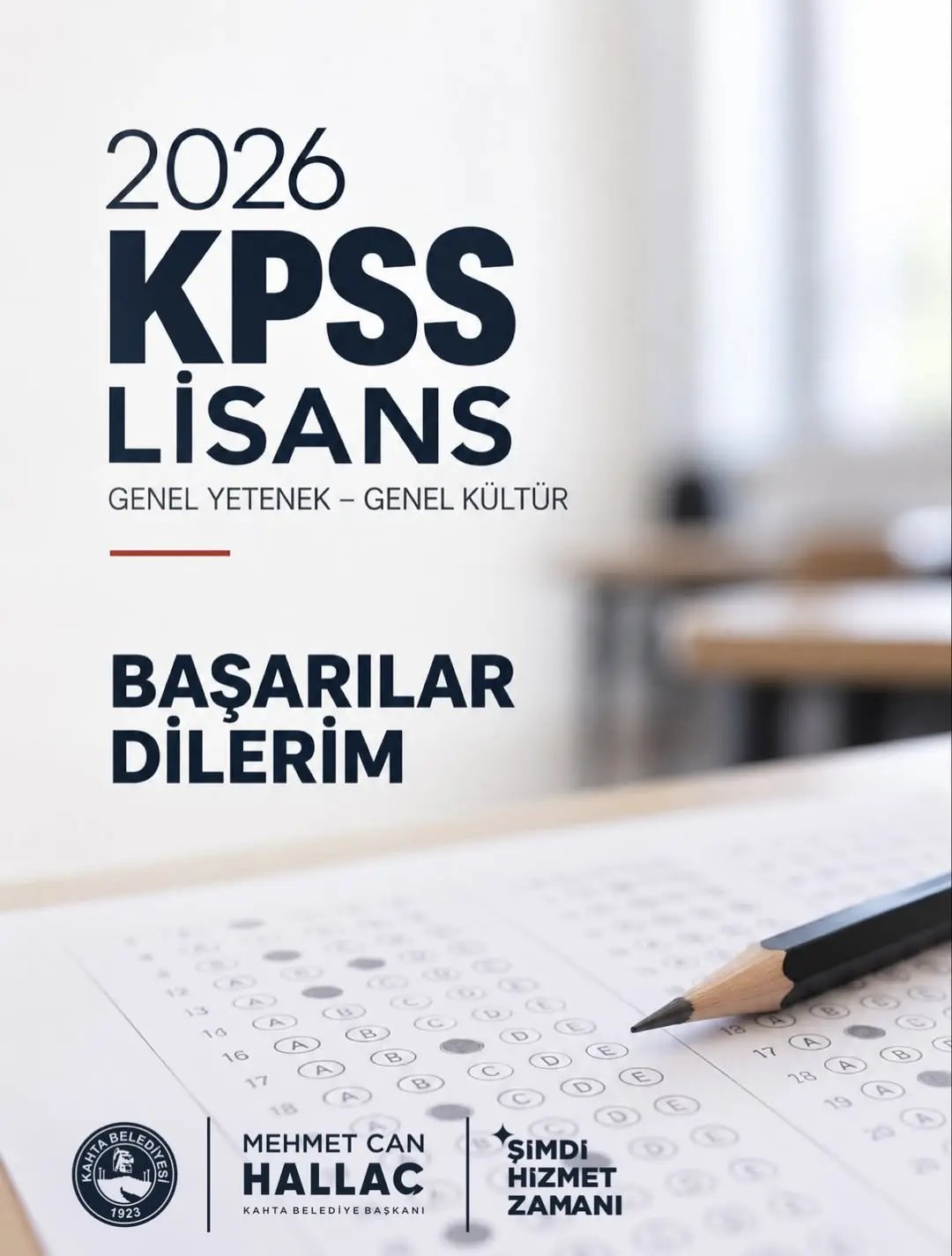 Kahta Belediye Başkanı Mehmet Can Hallaç'dan KPSS Adaylarına Başarı Mesajı