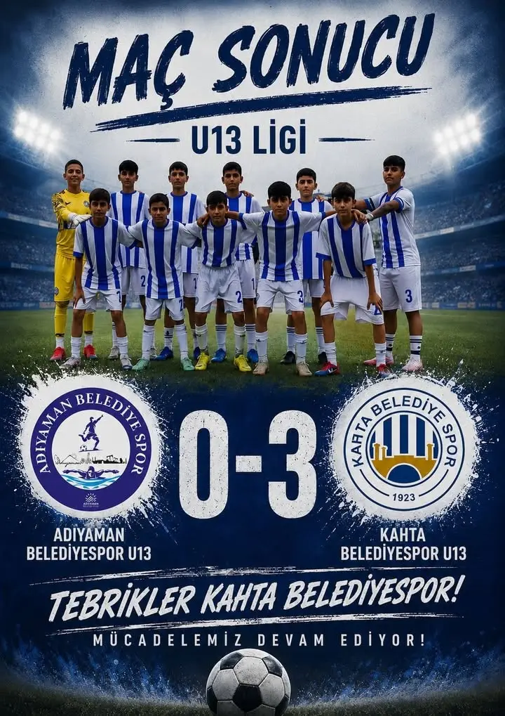 Kahta İdman Yurdu U13 Takımı Adıyaman Belediyespor'u 3-0 Mağlup Etti