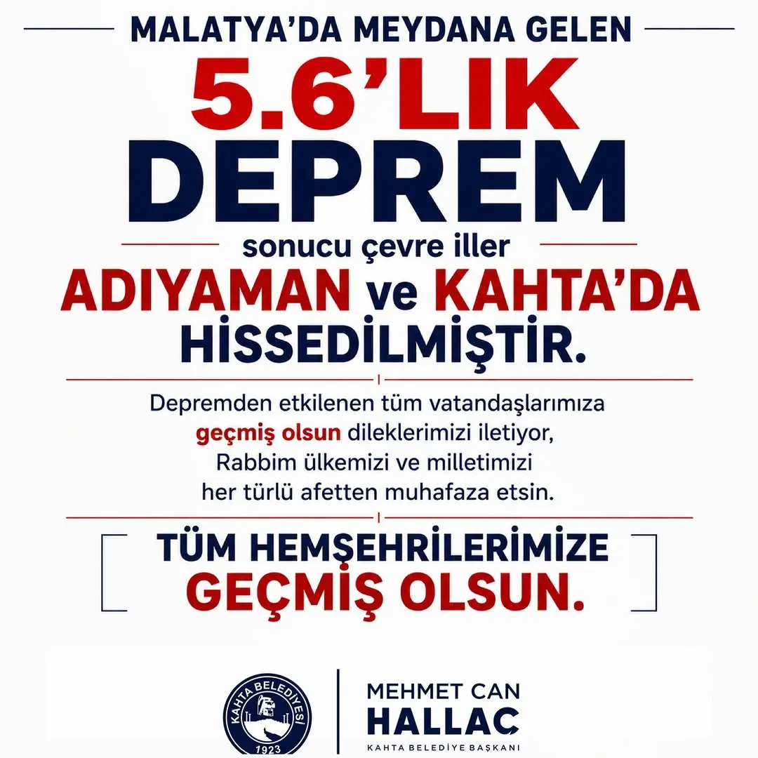 Adıyaman ve Kahta'da Hissedilen Malatya Depremi