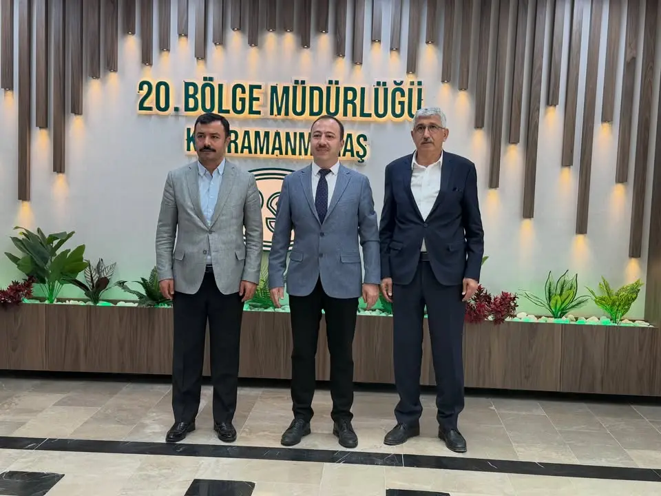 Kahta Belediyesi Başkanı ve Kaymakamı Kahramanmaraş 20. Bölge Müdürü'nü Ziyaret Etti