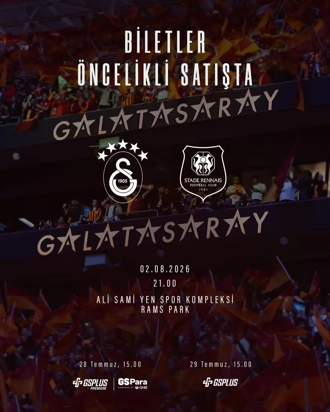 Galatasaray, Stade Rennais FC İle Ali Sami Yen'de Karşılaşacak!