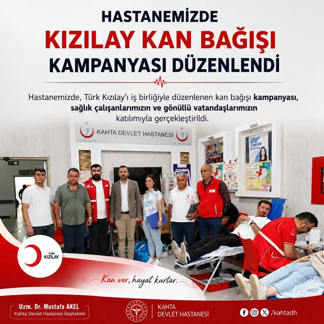 Kahta Devlet Hastanesi'nden Kızılay Kan Bağışı Kampanyası Duyurusu