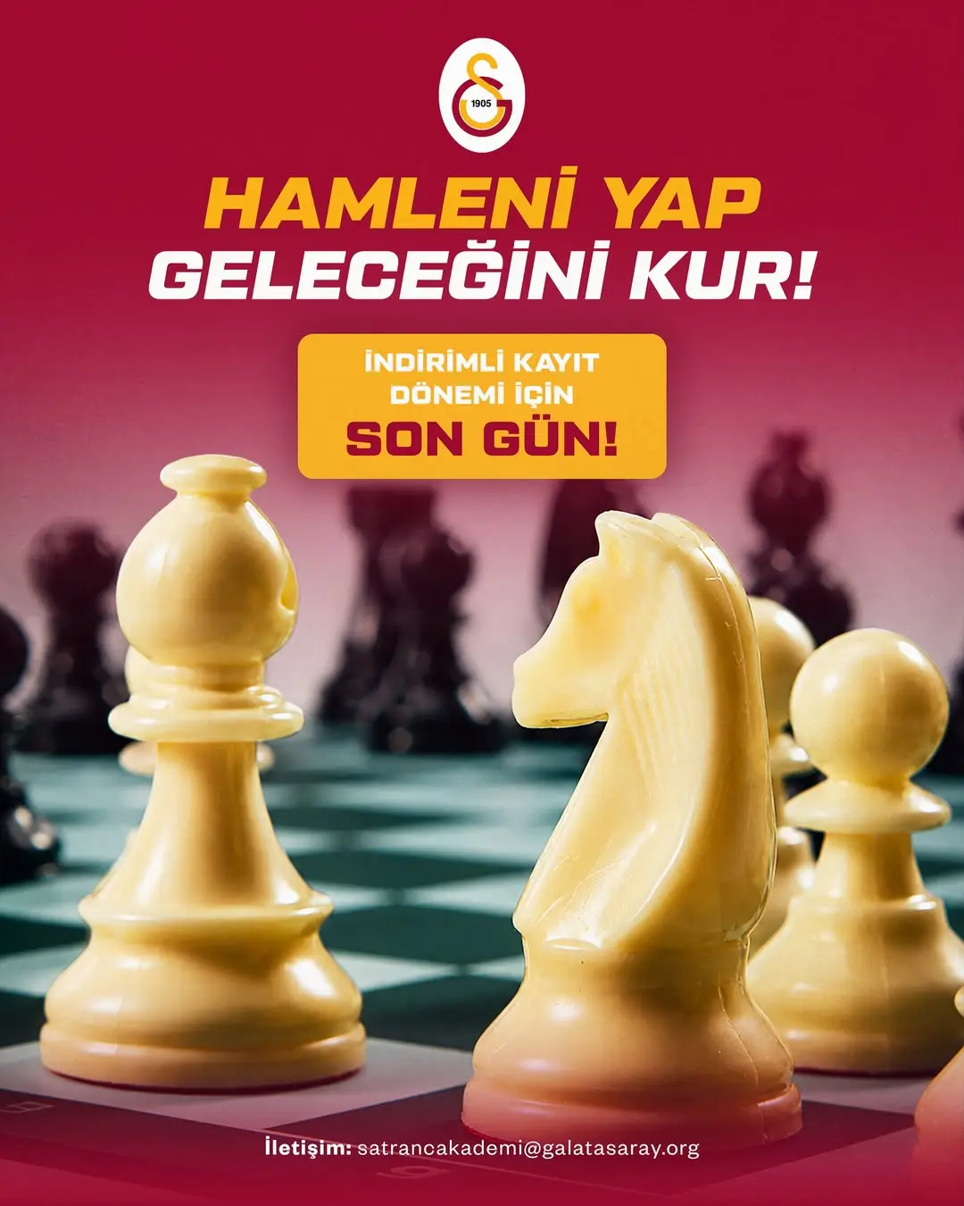 Galatasaraylılar Derneği Lokali'nde ve Online Olarak Yapılacak 2026-2027 Sezonu Satranç Eğitimlerinde Son Gün!