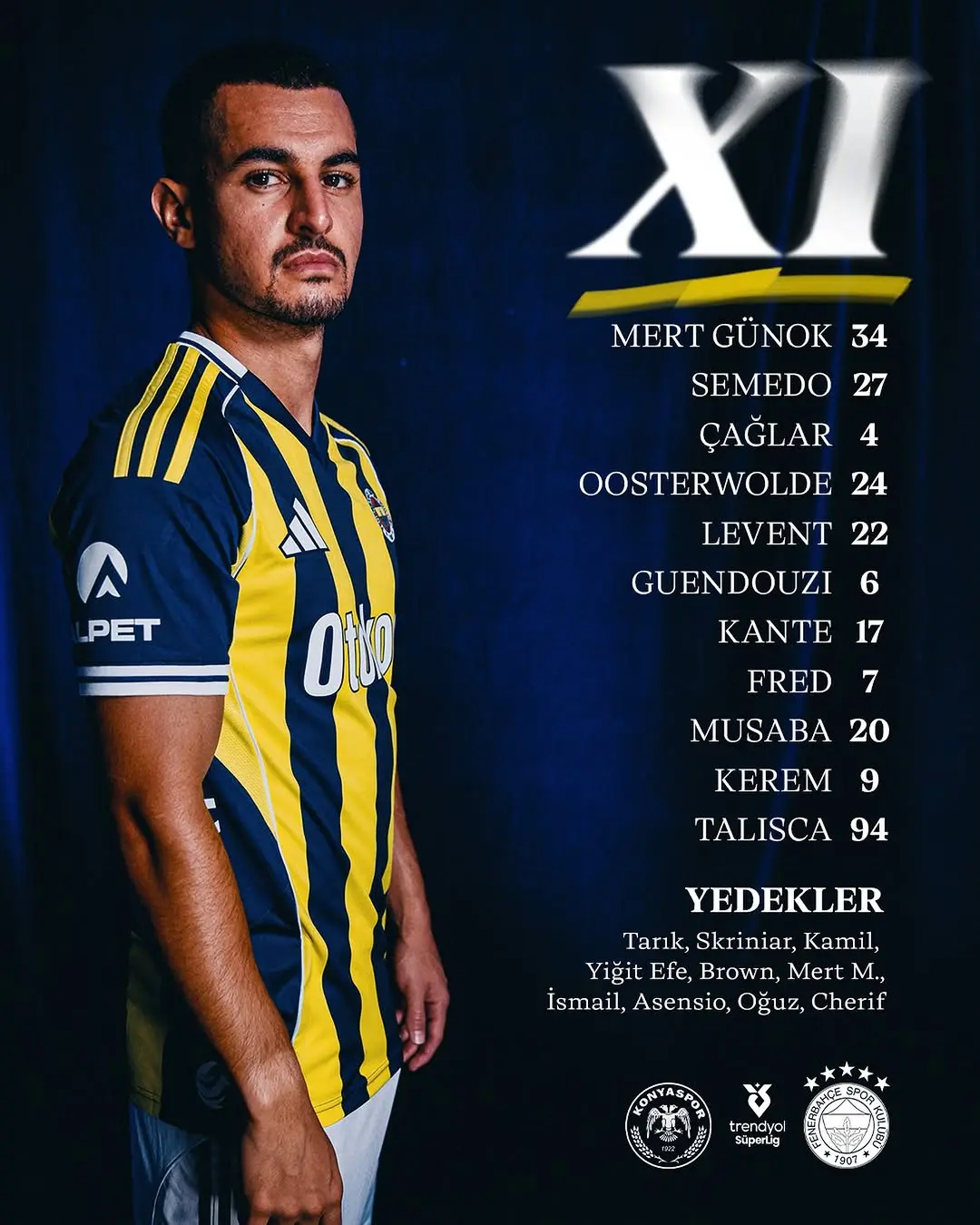 Fenerbahçe'nin T. Konyaspor Maçı İlk 11'i Belli Oldu