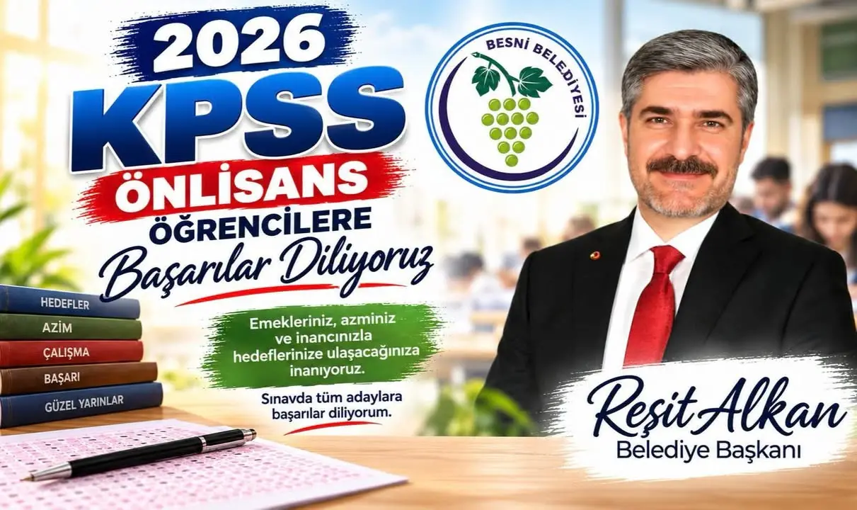 Besni Belediyesi'nden KPSS Önlisans Adaylarına Başarı Dileği