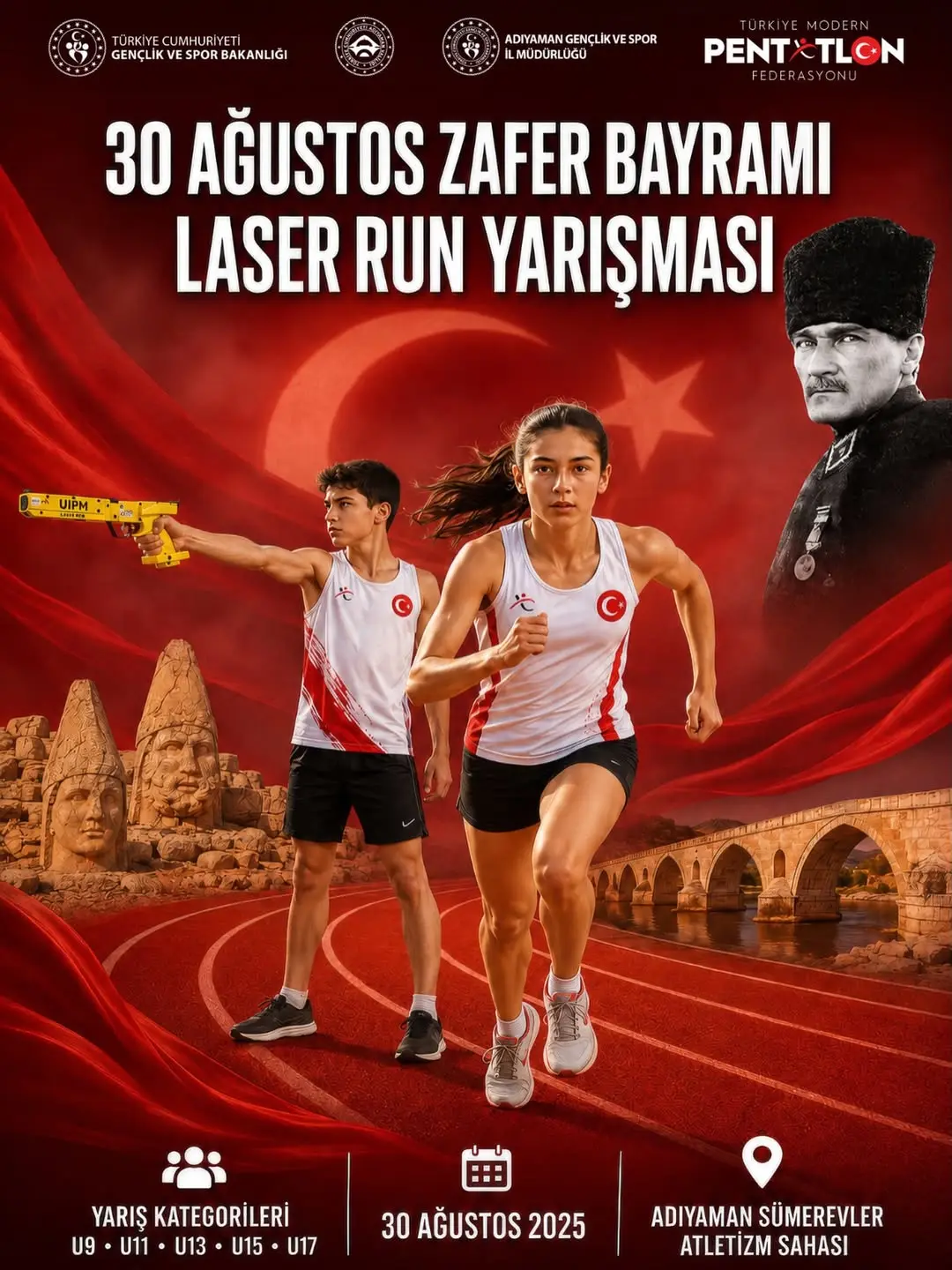 30 AĞUSTOS ZAFER BAYRAMI LASER RUN YARIŞMASI ADIYAMAN'DA BAŞLIYOR!