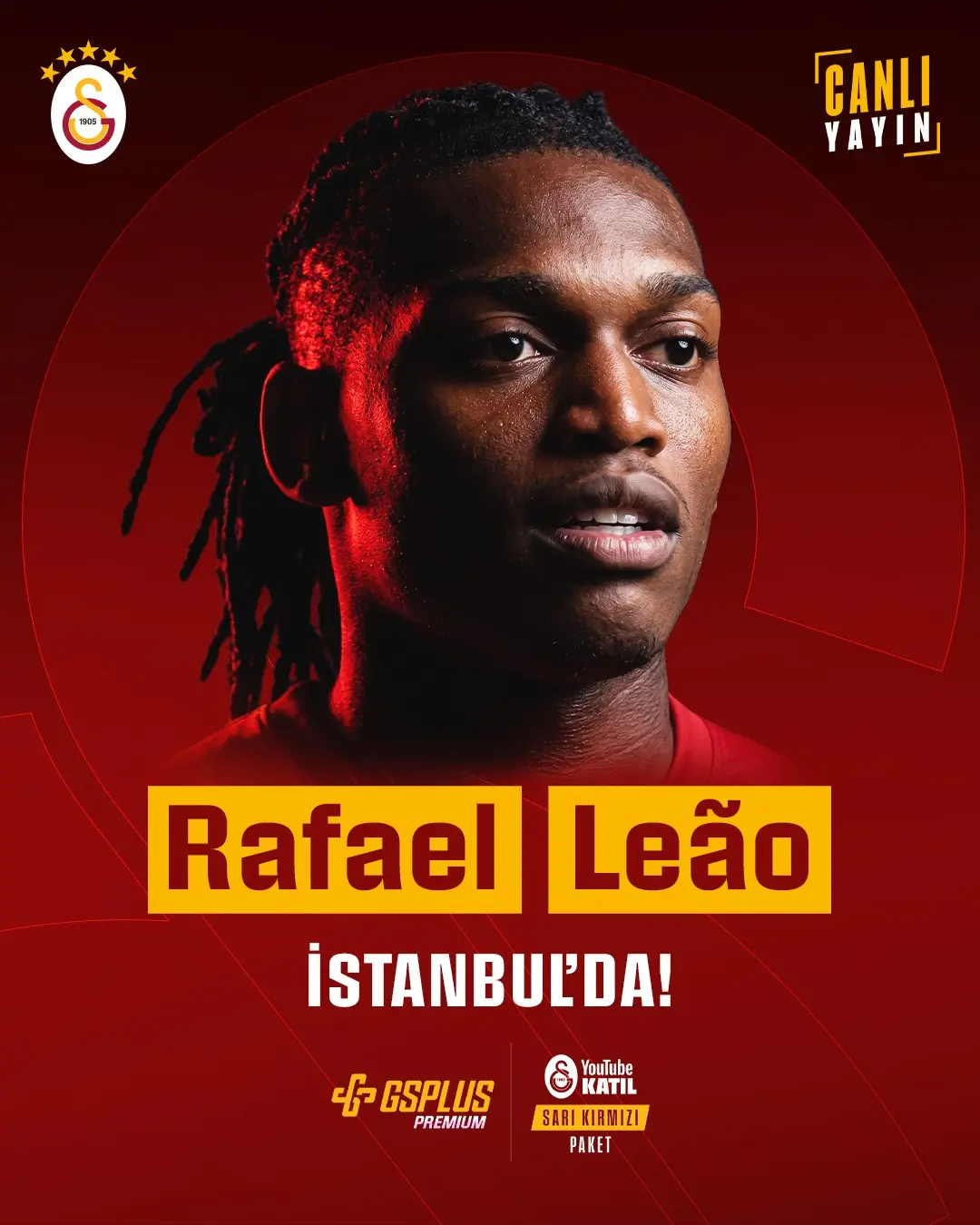 Galatasaray, Rafael Leão'nun İstanbul'daki İlk Görüntülerini Canlı Yayınla Paylaştı