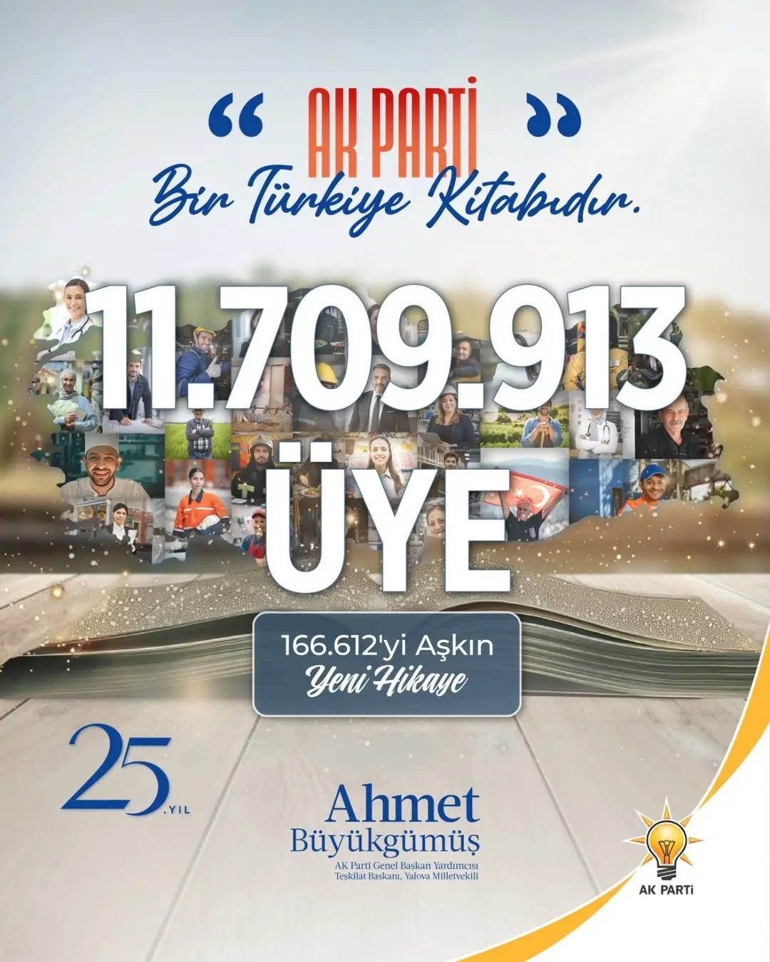 AK Parti'nin Üye Sayısı 11.709.913'e Ulaştı