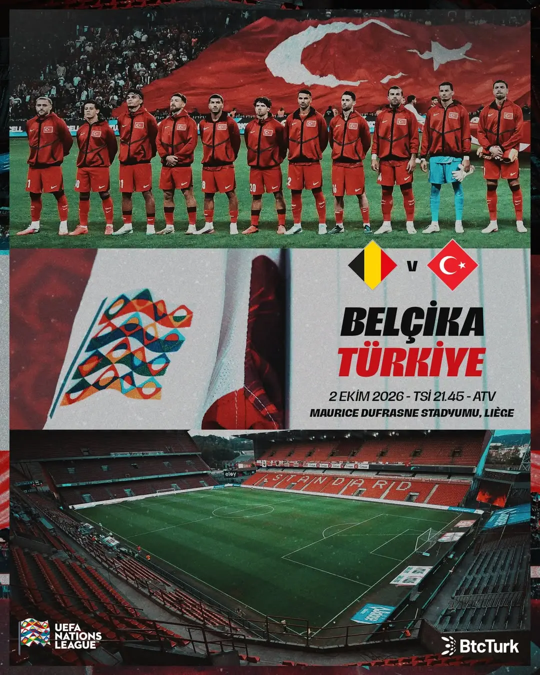 A Millî Takımımız, UEFA Uluslar A Ligi’nde Belçika İle Karşılaşacak
