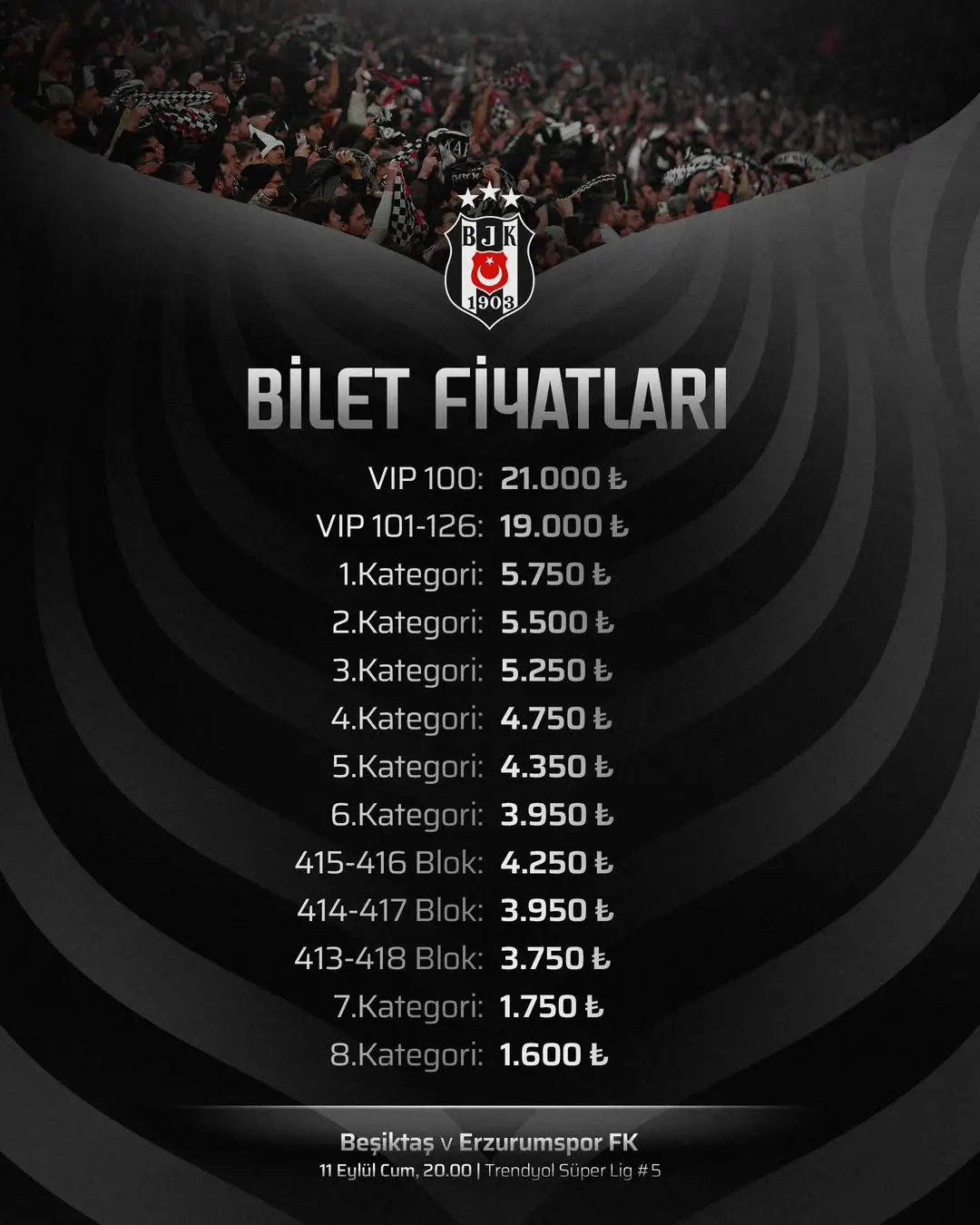 Beşiktaş Erzurumspor FK Maçı Biletleri Hakkında Bilgilendirme