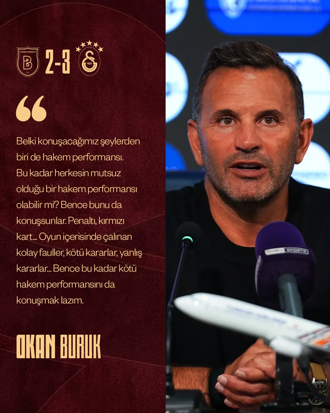 Galatasaray Teknik Direktörü Okan Buruk'un İBFK Maçı Sonrası Açıklamaları
