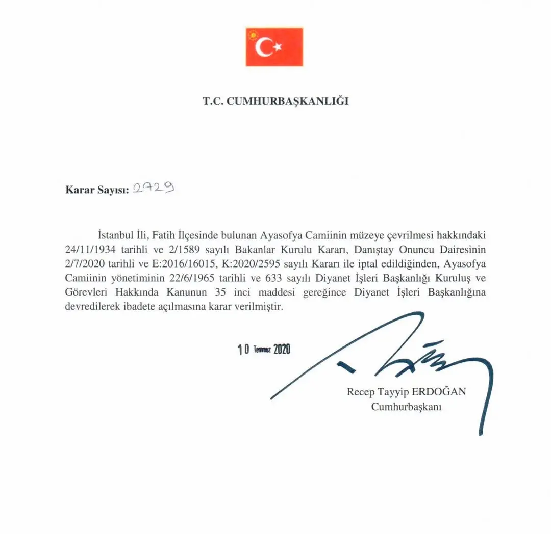 Ayasofya'nın Cami Olarak Açılmasının 6. Yıl Dönümü