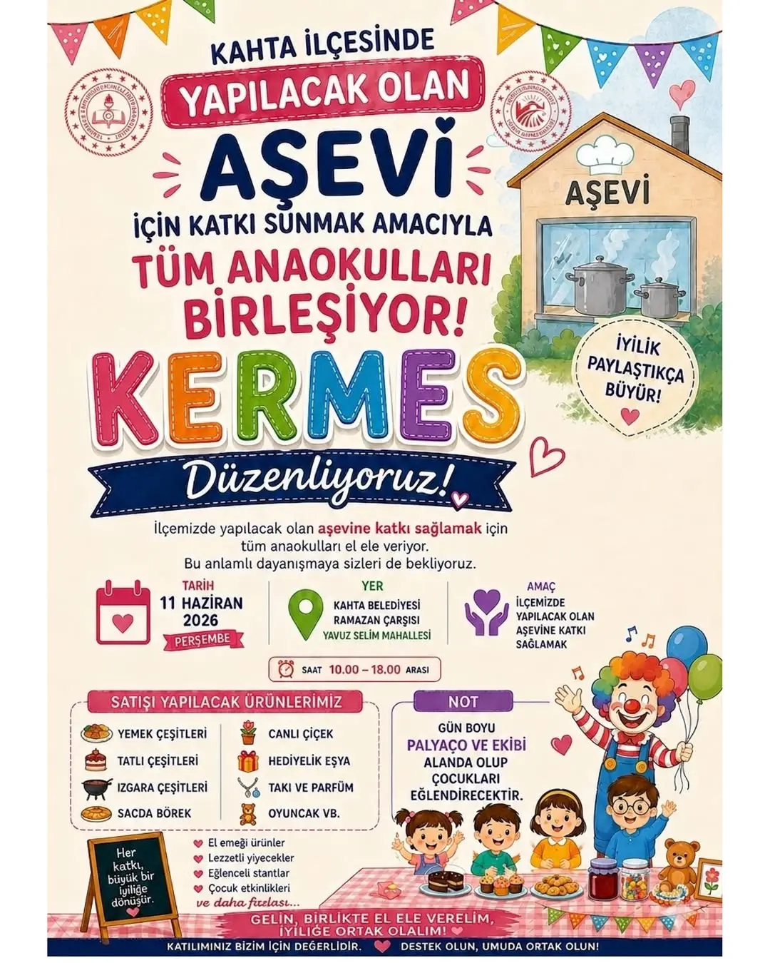 Kahta'da Anaokullarından Destek Kermesi Düzenlenecek