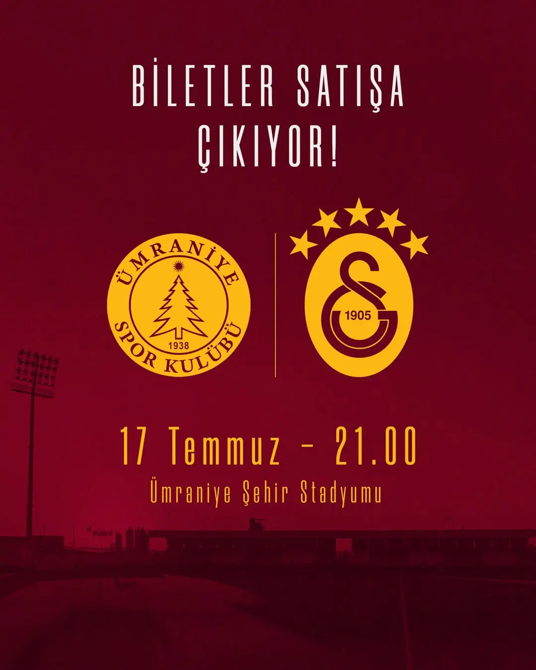 Galatasaray, E. Ümraniyespor ile Hazırlık Maçı için Bilet Satışı Başlıyor