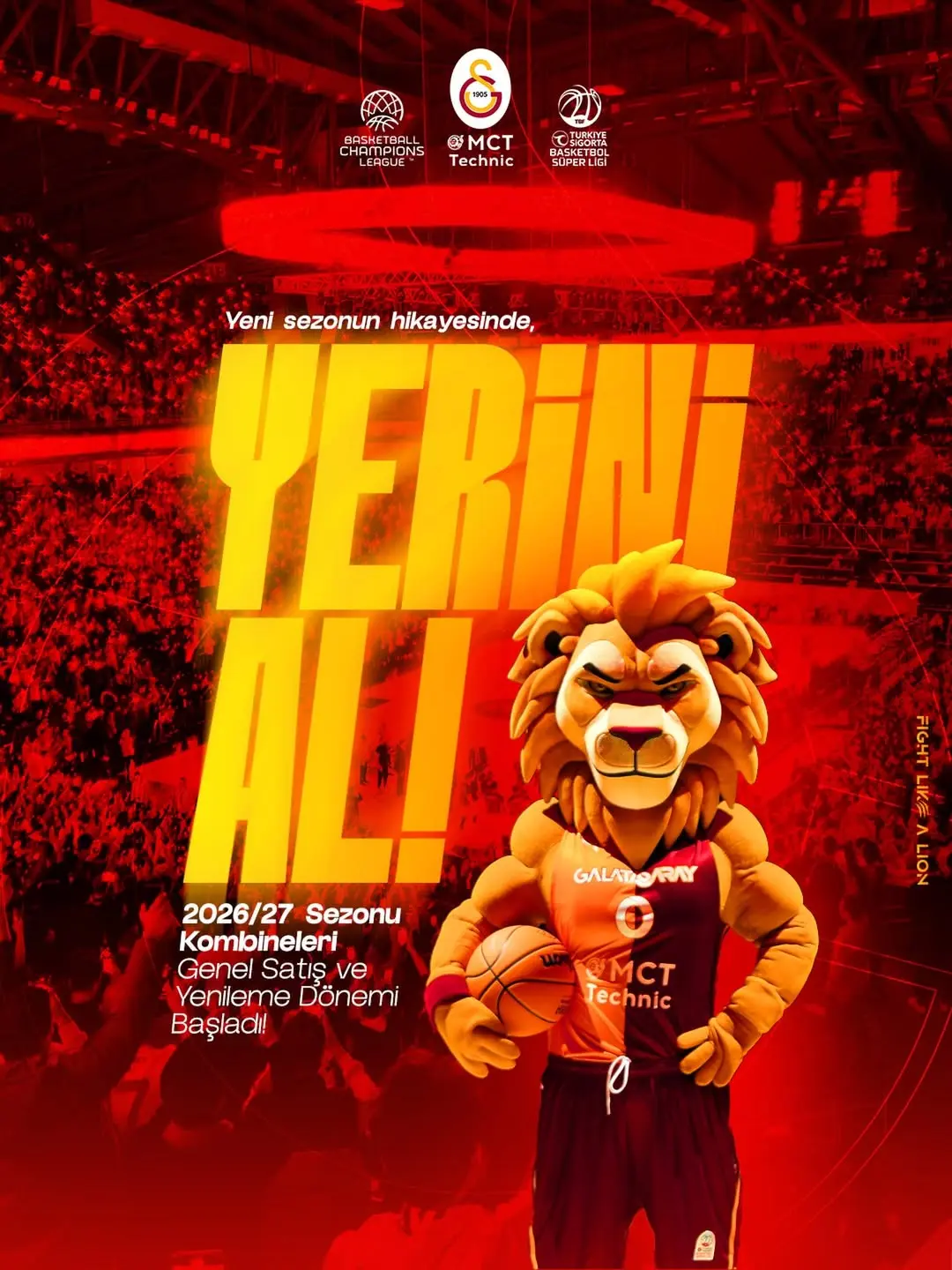 Galatasaray MCT Technic Basketbol Takımı Kombineleri Satışta!