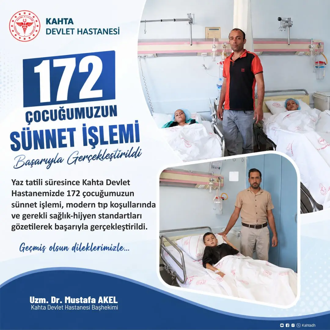 Kahta Devlet Hastanesi'nden 172 Çocuğun Başarılı Sünnet İşlemi