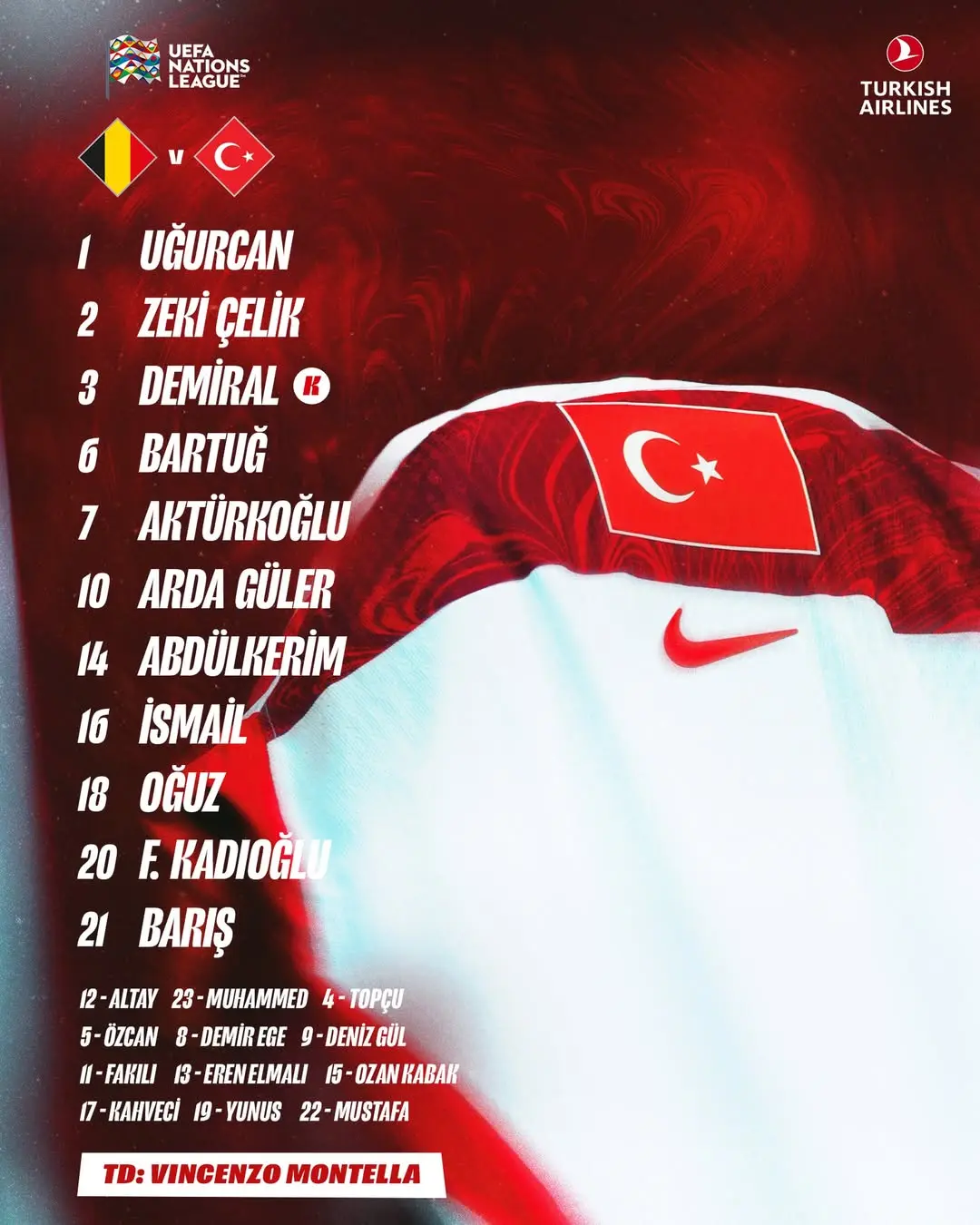 A Millî Takımımızın Belçika karşısında sahaya çıkacak 11’i belli oldu