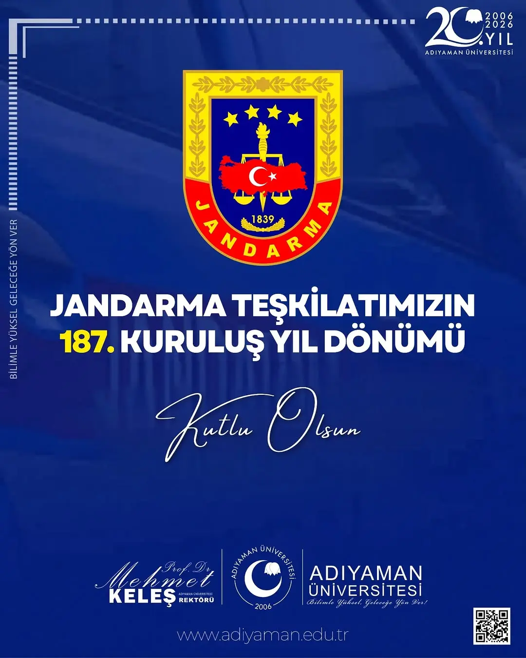 Jandarma Teşkilatı'nın 187. Kuruluş Yıl Dönümü Kutlamaları