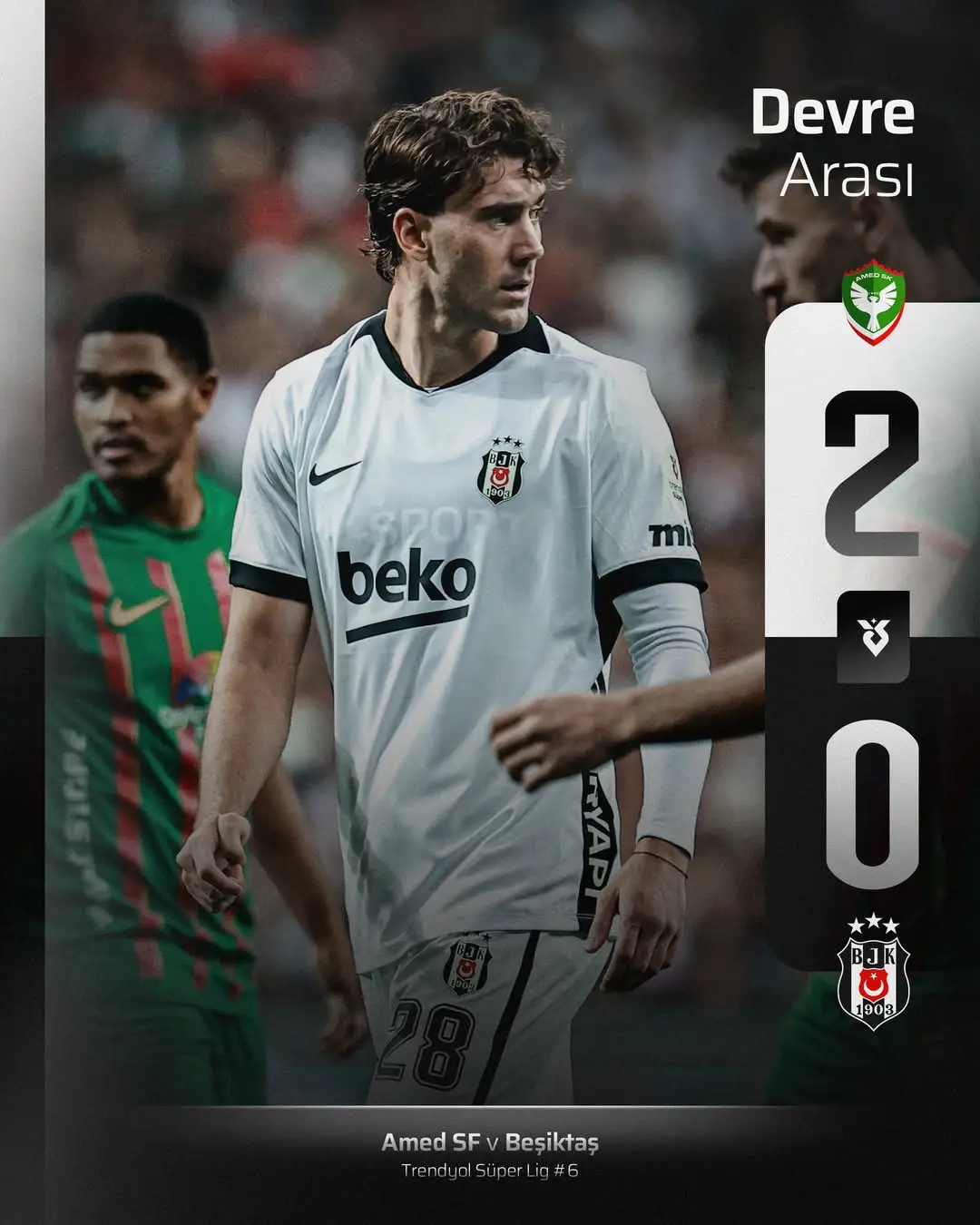 Beşiktaş, Devre Arasında AMD'ye Karşı 2-0 Geride