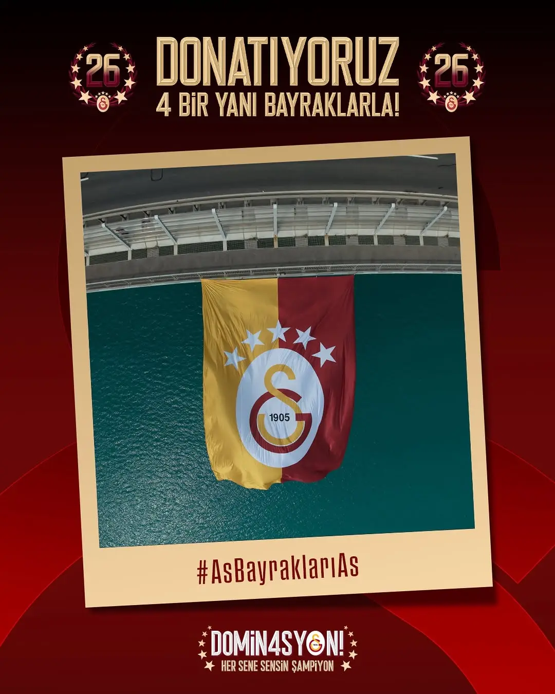 Galatasaray'ın 26. Şampiyonluğunu Bayraklarla Kutlama Kampanyası