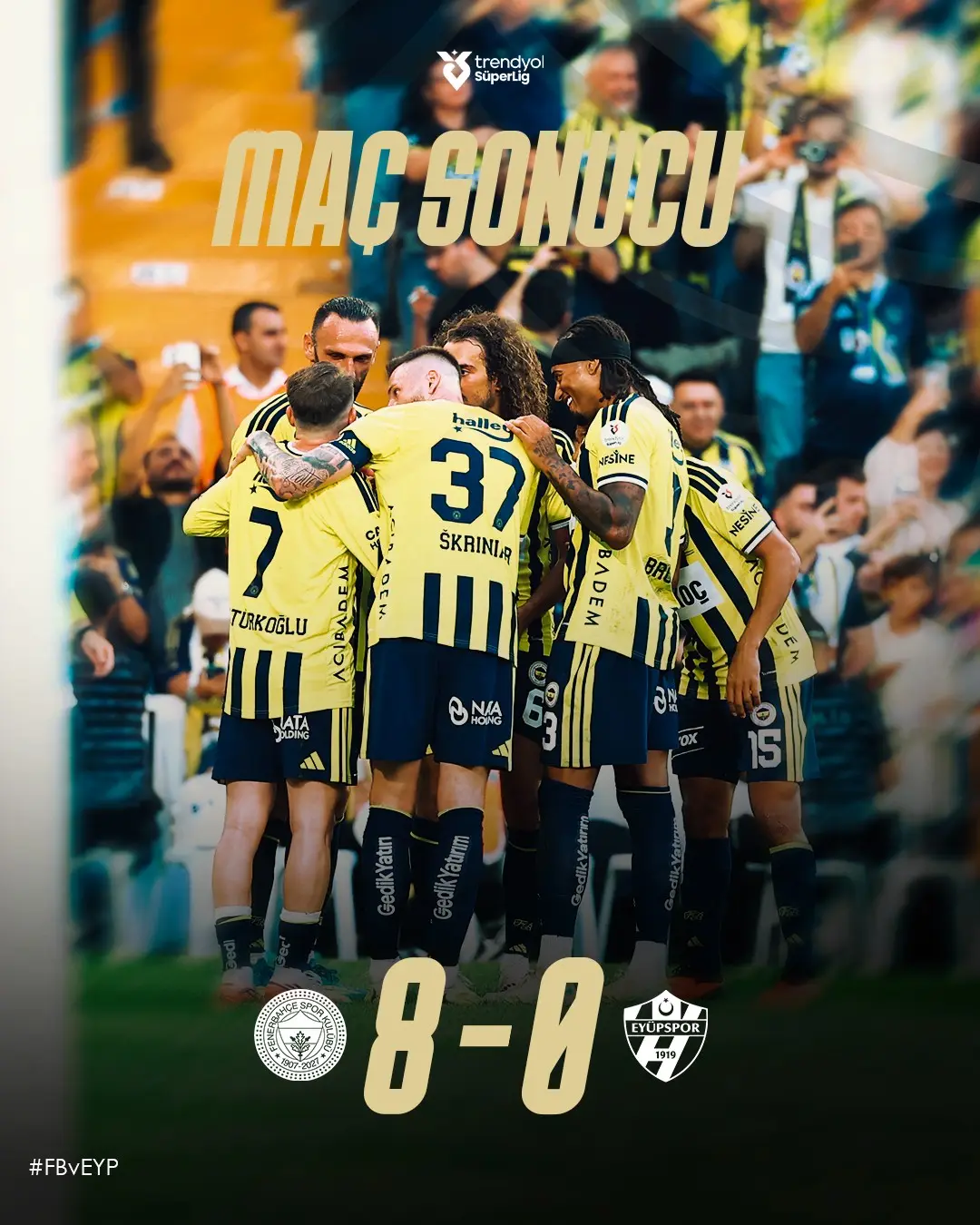 8-0'lık tarihi skorla 3 puanı alıyoruz. 💪...