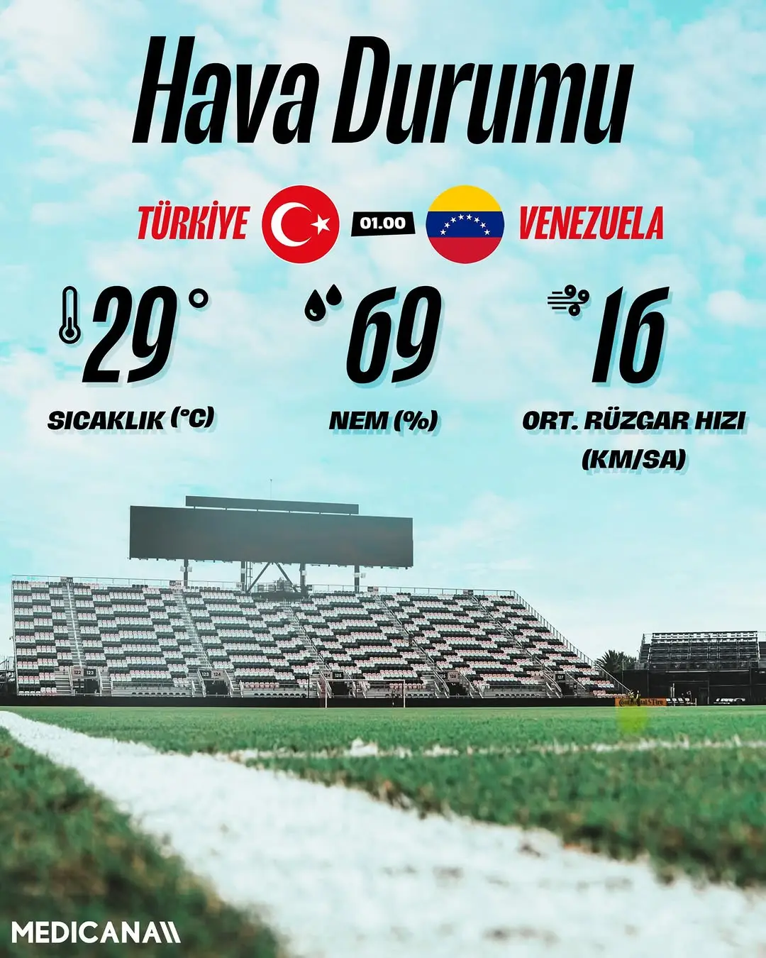 Millî Futbol Takımları'ndan Miami'de Maç Saati Hava Durumu Paylaşımı