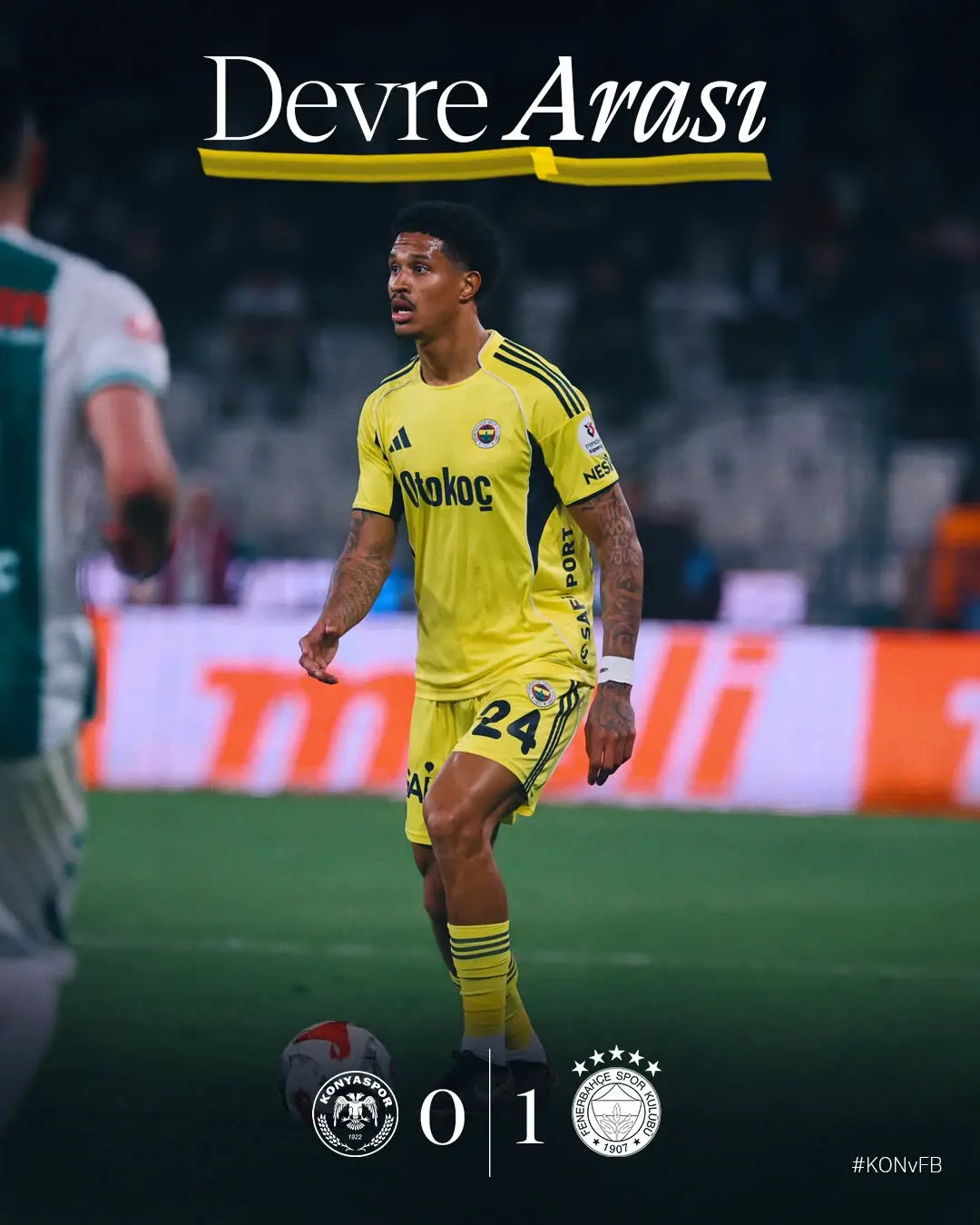 Fenerbahçe deplasmanda ilk yarıyı önde kapattı