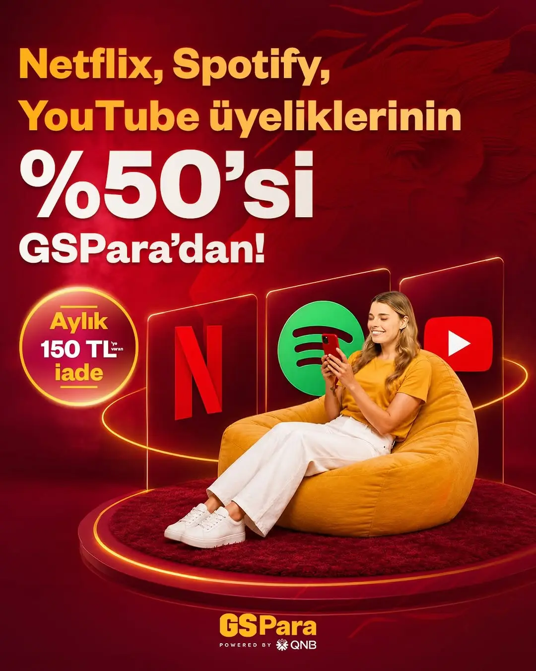 Galatasaray Spor Kulübü, Netflix, Spotify ve YouTube Üyeliklerinde %50 İndirim Fırsatını Duyurdu