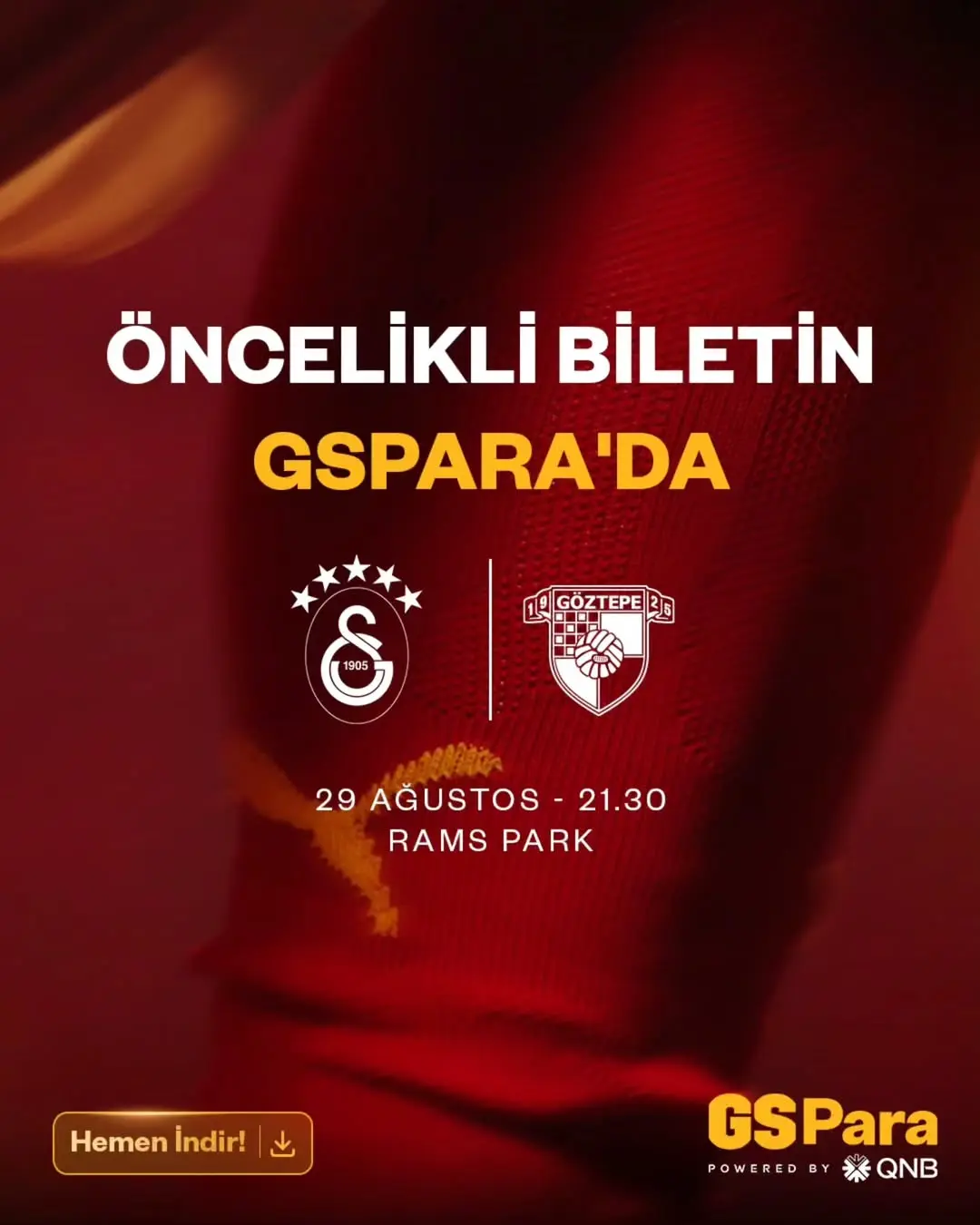 Galatasaray - Göztepe Maçı için RAMS Park'ta Öncelikli Bilet Ayırtma Fırsatı!