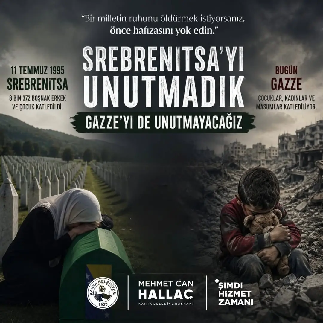 Srebrenitsa Katliamını Unutmadık: Kahta Belediye Başkanı Mehmet Can Hallaç'tan Anlamlı Paylaşım