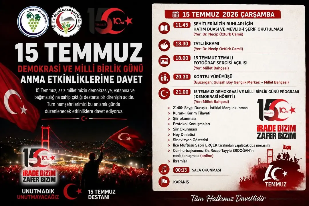 15 Temmuz Demokrasi ve Millî Birlik Günü’nün 10. Yıl Dönümü Anma Programları