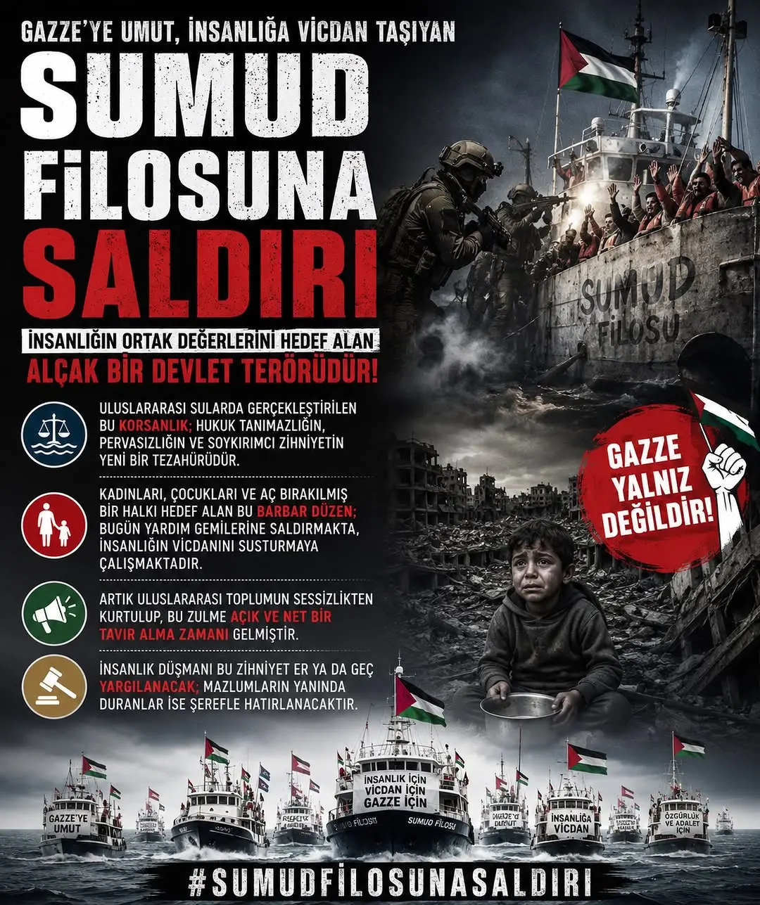 Küresel Sumud Filosuna İsrail Saldırısı: İnsanlığın Ortak Değerlerine Yönelik Alçak Bir Terör