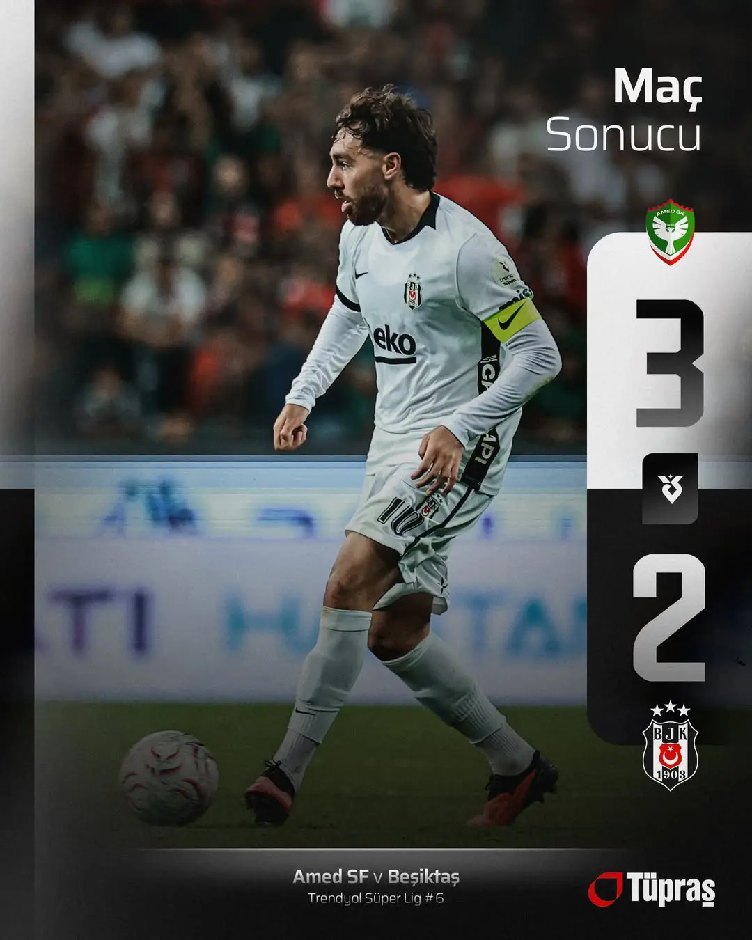 Amed Sportif Faaliyetler 3-2 Beşiktaş Maç Sonucu